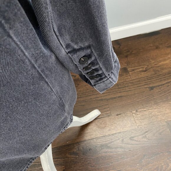 NWOT Zara Dark Gray Thick  Denim Oversize Jacket Size XS - Picture 5 of 6